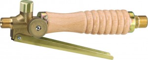 Handbrennergriff aus Holz mit Wachflammeninnenverstellung